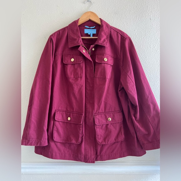 Draper James Maroon Utility Jacket - Picture 2 of 10